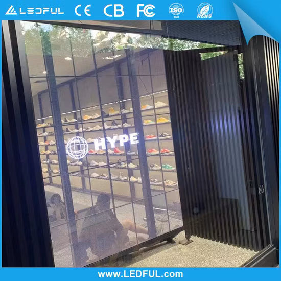 Pixel Pitch P2.6/P3.9 High Brightness Transparent LED Display