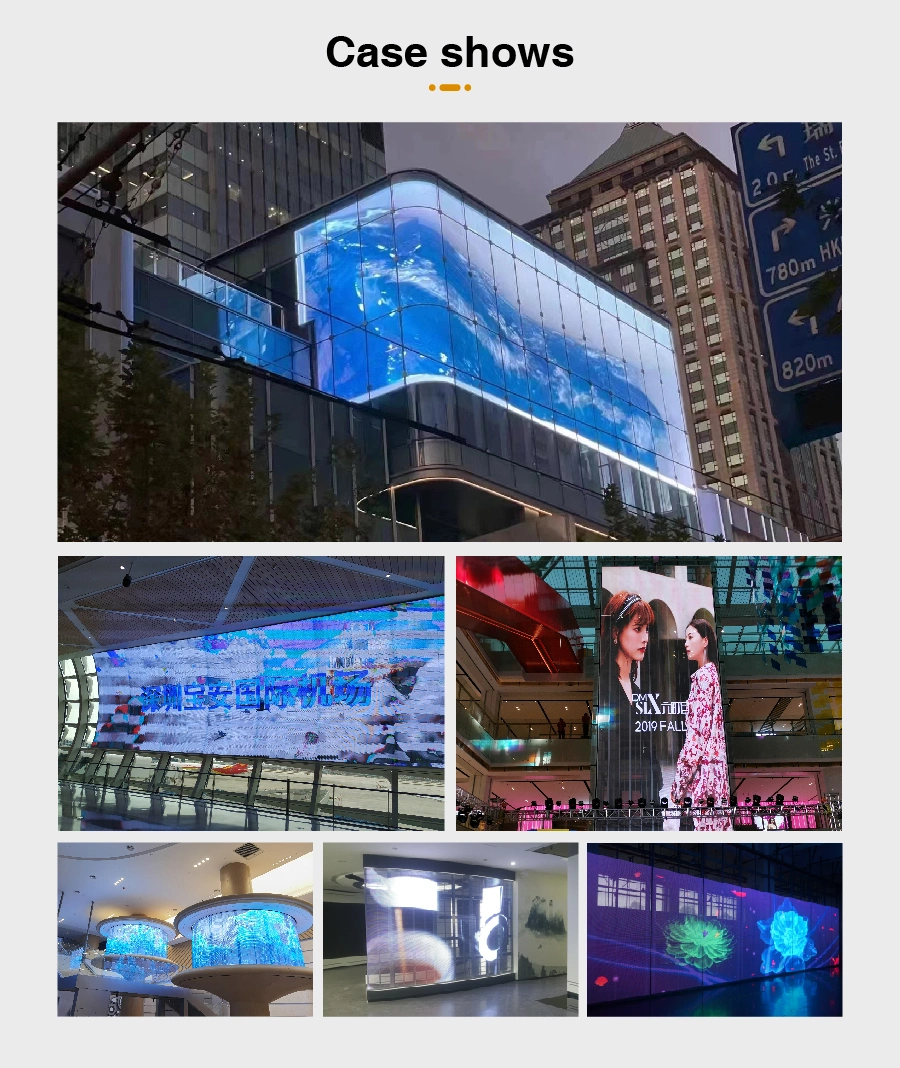 Super Light Weight Transparent LED Display Advertising Video Wall