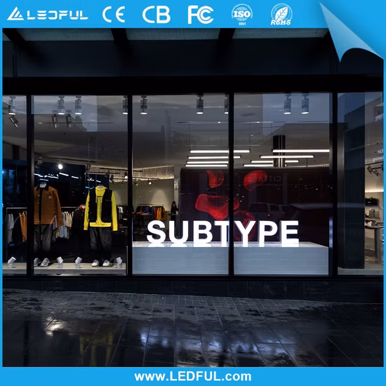 Pixel Pitch P2.6/P3.9 High Brightness Transparent LED Display