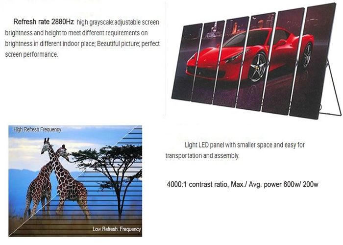 Light Weight P2.5/P3mm Aluminum Iposter Video Creative LED Mirror Display