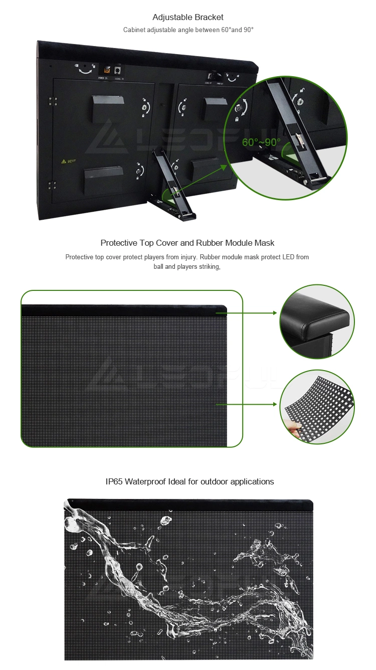 P8 HD Outdoor LED Video Wall Angle Adjustable LED Banner Display Advertising Stadium Perimeter LED Display